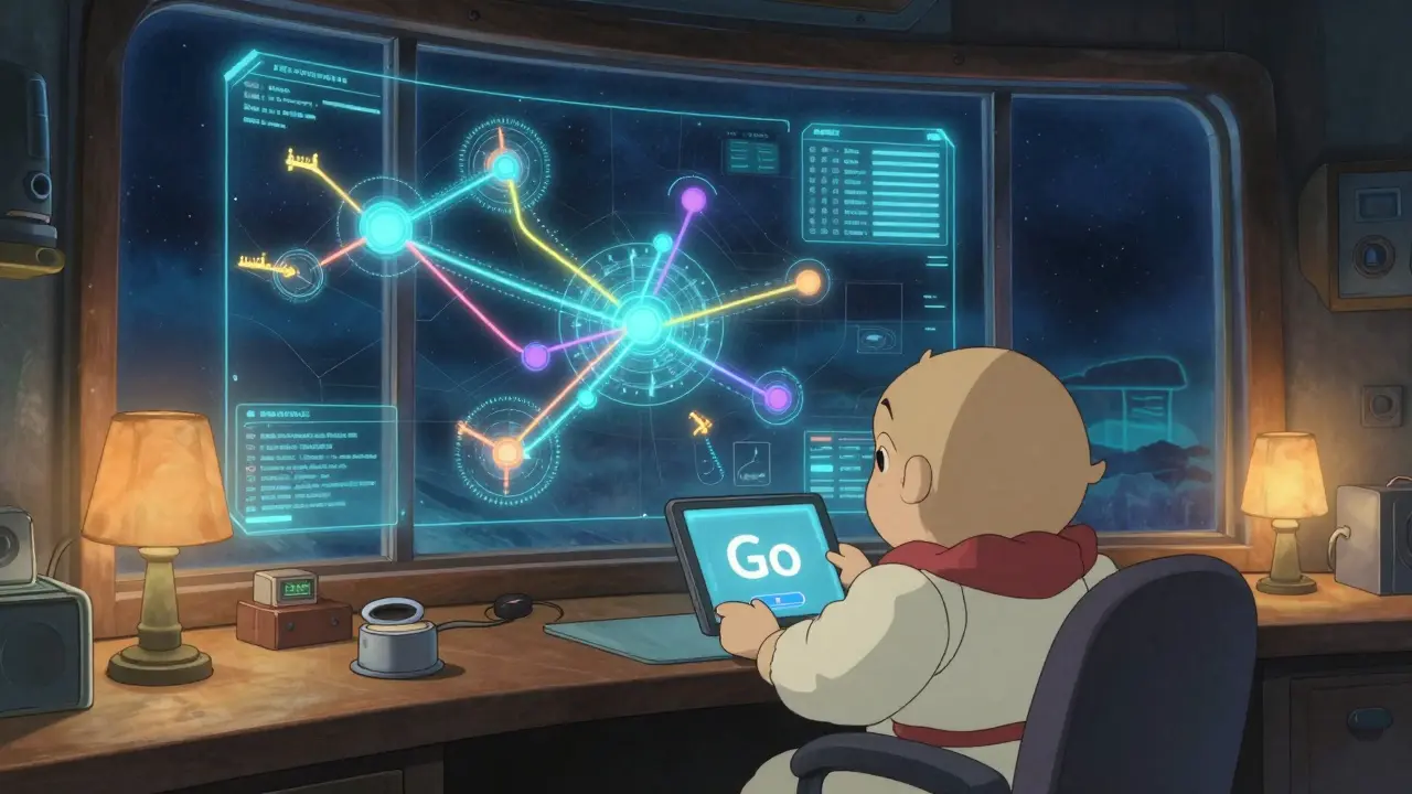 Character using a holographic map to route cross-chain transactions easily