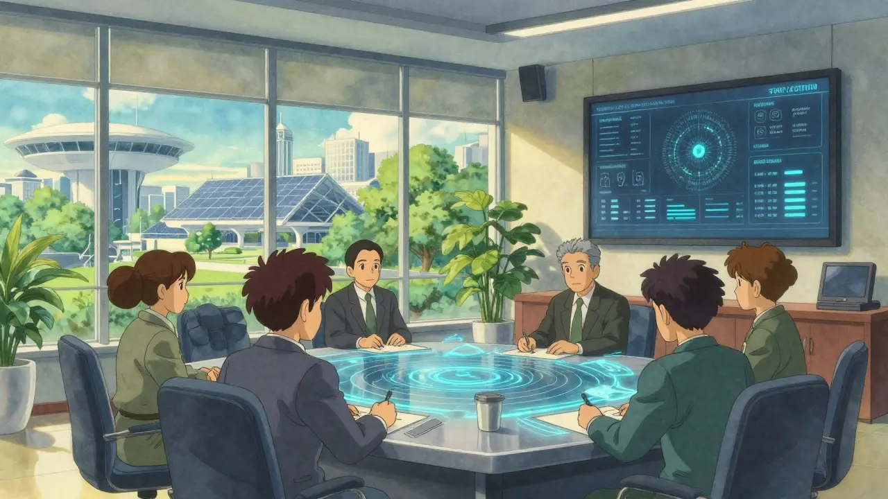 Officials managing regulations at the new virtual asset authority office.